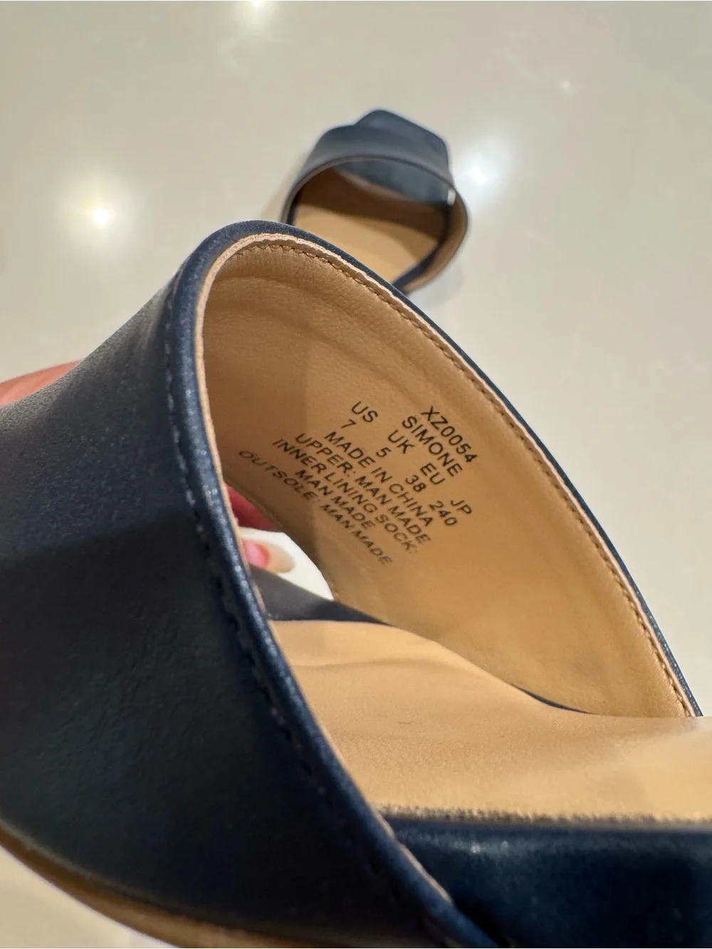 Women’s Navy Block Heel Slide Sandals